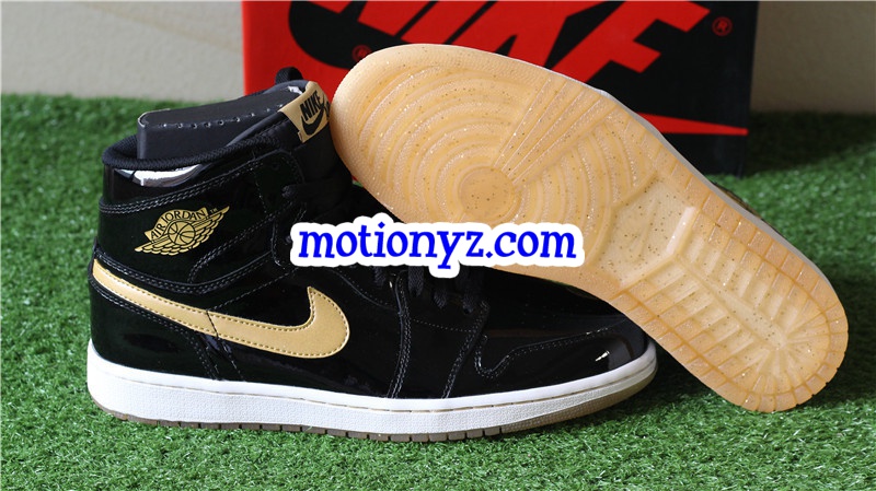 Authentic Air Jordan 1 Black Metallic Gold